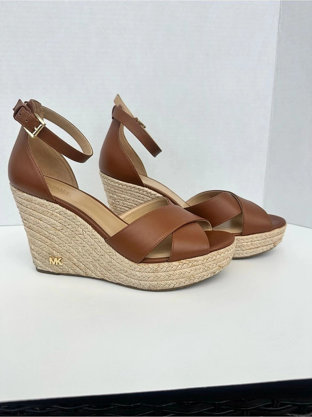 Michael Kors Brown Espadrille Wedge Sandals Like New